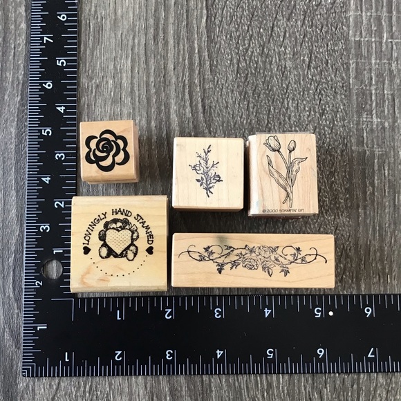 Flowers & Heart Theme Bundle of 15 Rubber Stamps - Picture 9 of 12